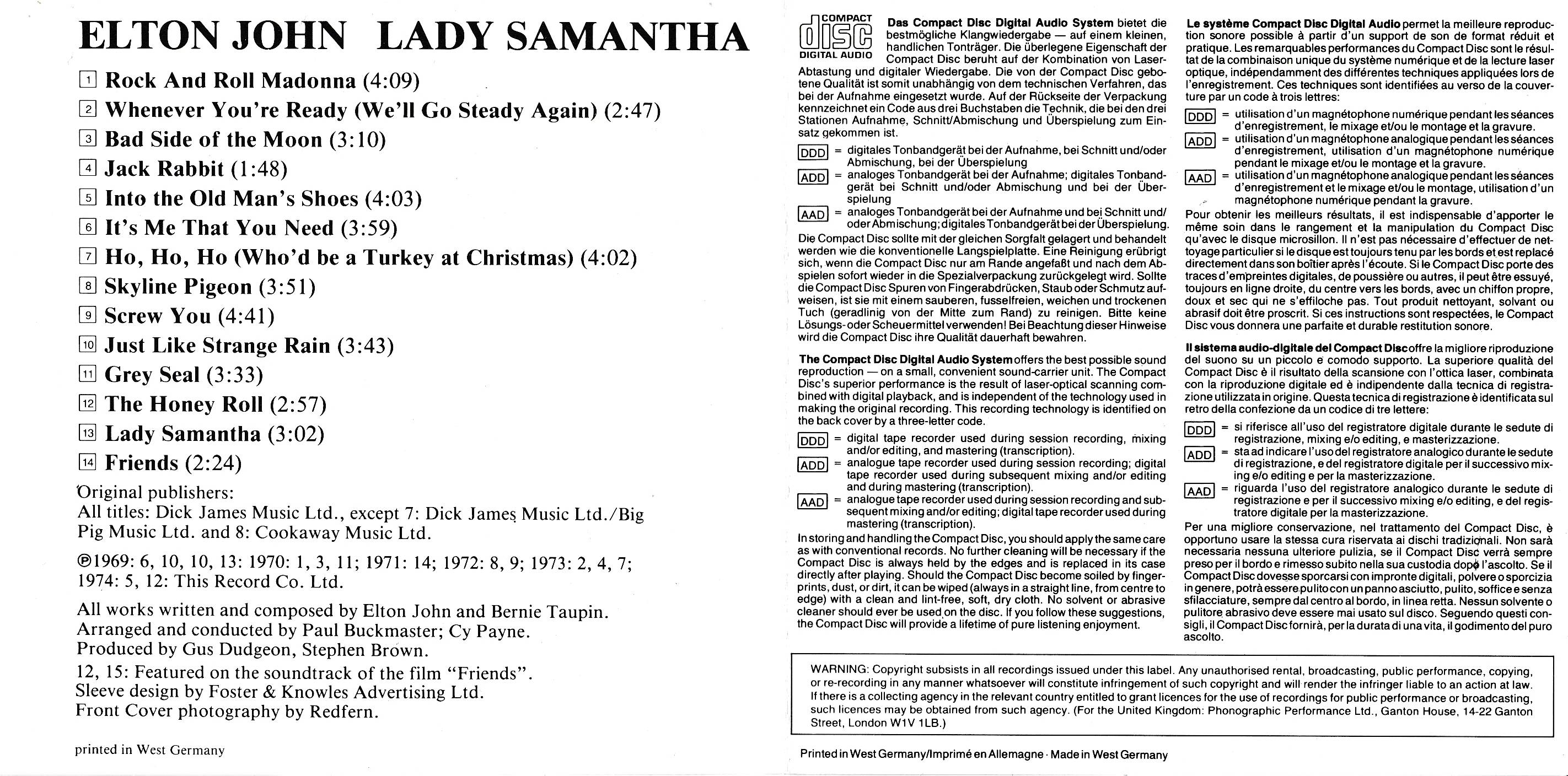Elton John Lady Samantha [booklet02 d]